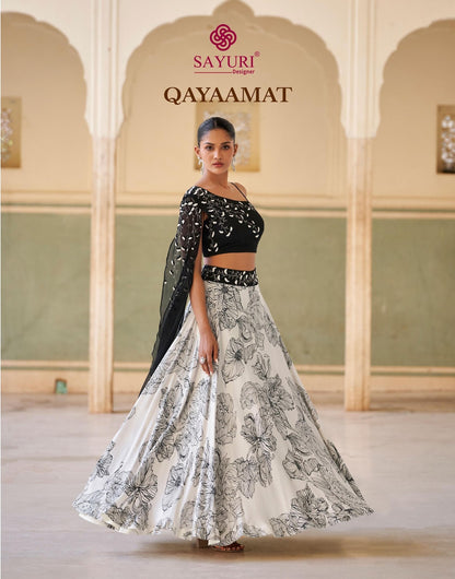 Qayaamat Sayuri Chinon Crop Top Skirt Manufacturer Gujarat