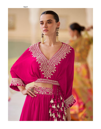 Qayaamat Sayuri Chinon Crop Top Skirt Manufacturer Gujarat