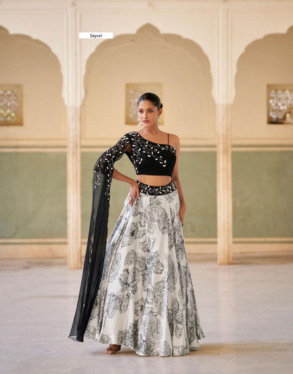 Qayaamat Sayuri Chinon Crop Top Skirt Manufacturer Gujarat