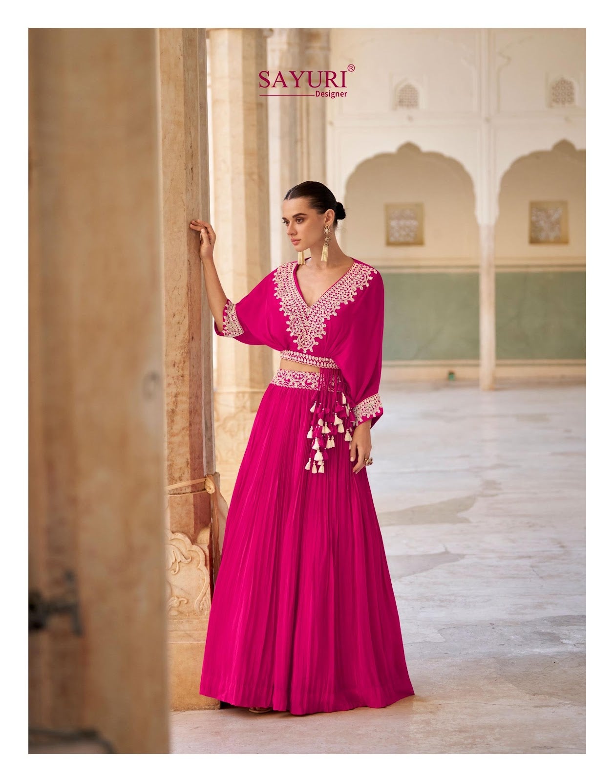 Qayaamat Sayuri Chinon Crop Top Skirt Manufacturer Gujarat