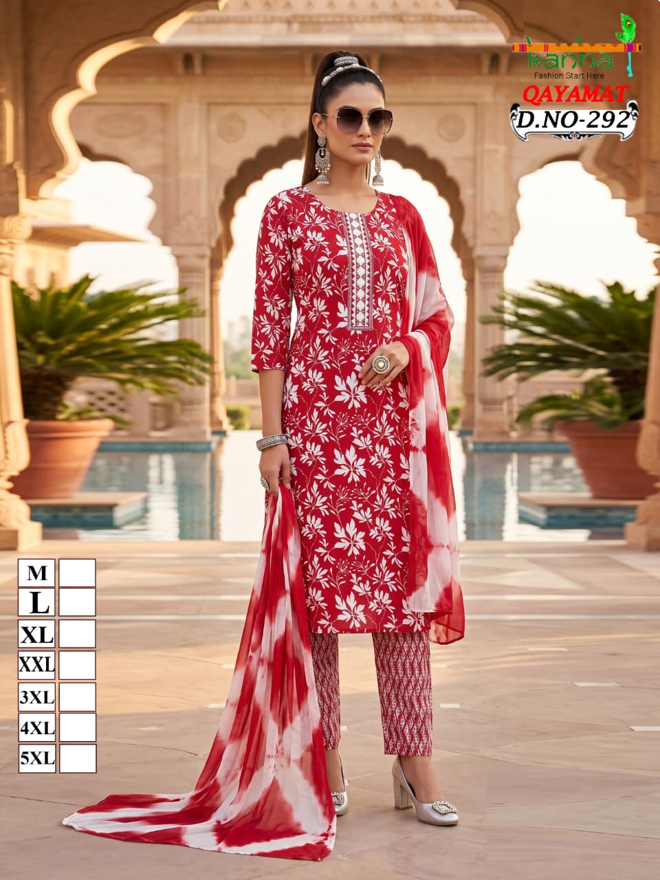 Qayamat 2807 Kanha Liva Reyon Readymade Pant Style Suits Supplier India