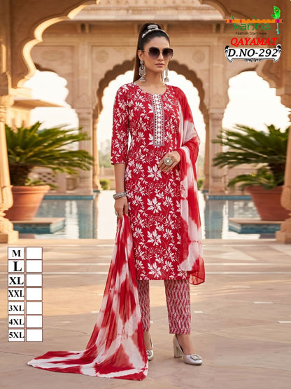 Qayamat 2807 Kanha Liva Reyon Readymade Pant Style Suits Supplier India