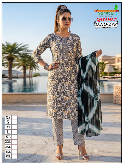 Qayamat 2807 Kanha Liva Reyon Readymade Pant Style Suits Supplier India