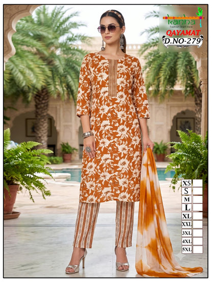 Qayamat 2807 Kanha Liva Reyon Readymade Pant Style Suits Supplier India