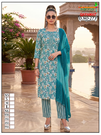 Qayamat 2807 Kanha Liva Reyon Readymade Pant Style Suits Supplier India