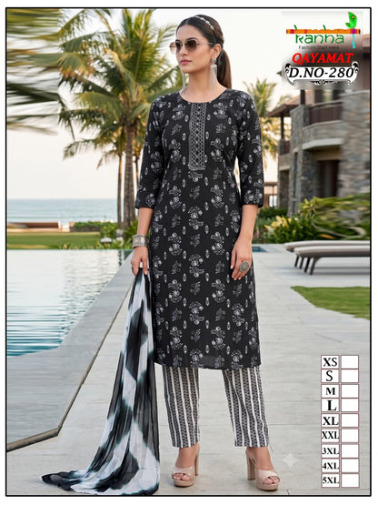 Qayamat 2807 Kanha Liva Reyon Readymade Pant Style Suits Supplier India