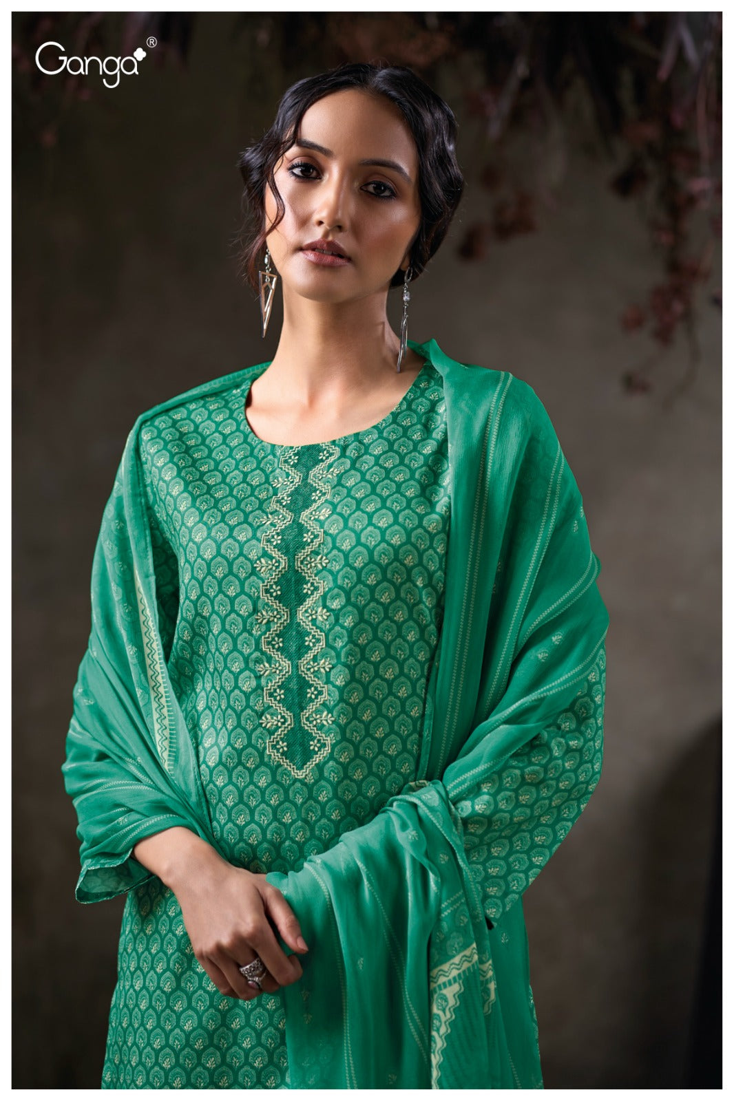 Qazzin 3803 Ganga Premium Cotton Plazzo Style Suits Manufacturer