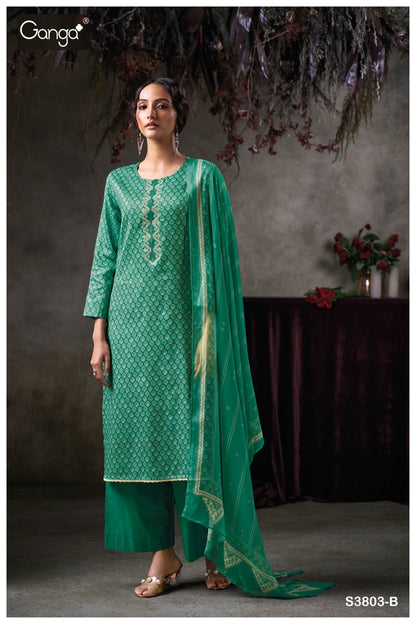 Qazzin 3803 Ganga Premium Cotton Plazzo Style Suits Manufacturer