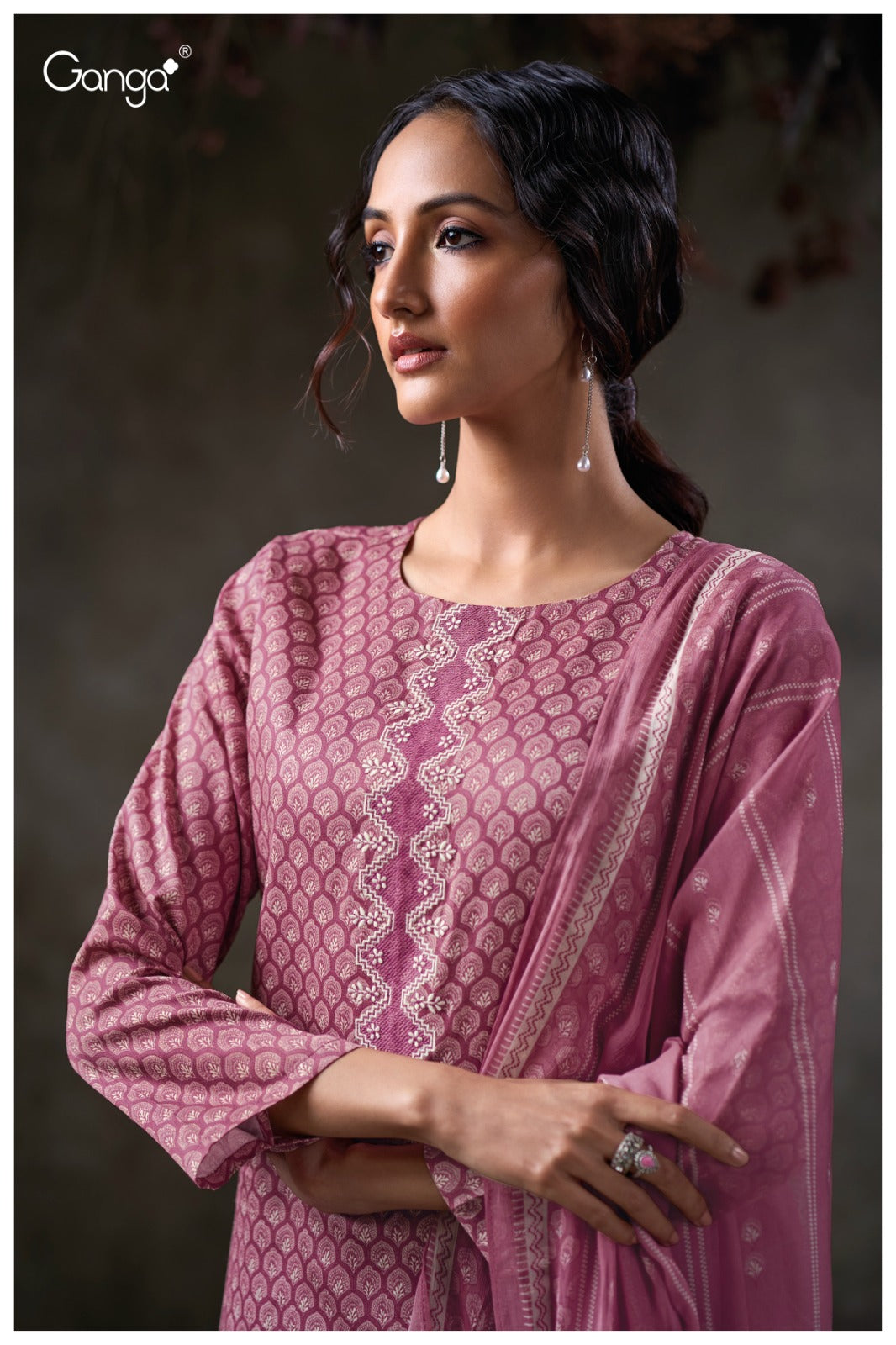 Qazzin 3803 Ganga Premium Cotton Plazzo Style Suits Manufacturer