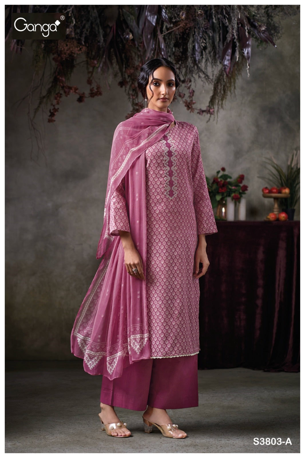 Qazzin 3803 Ganga Premium Cotton Plazzo Style Suits Manufacturer