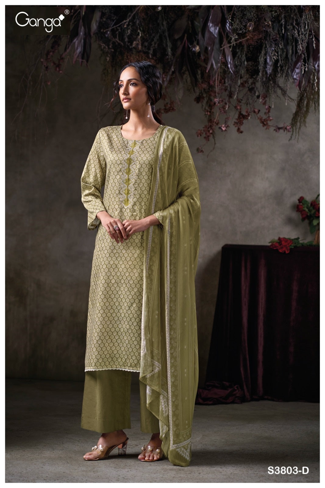 Qazzin 3803 Ganga Premium Cotton Plazzo Style Suits Manufacturer