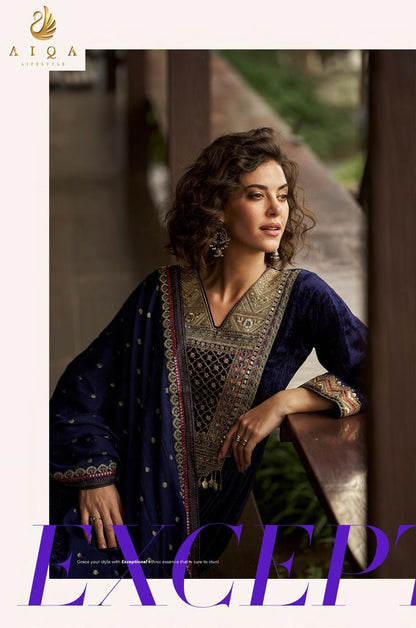 Qealiz Aiqa Viscose Velvet Suits Exporter India