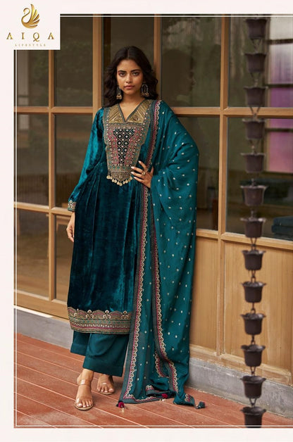 Qealiz Aiqa Viscose Velvet Suits Exporter India