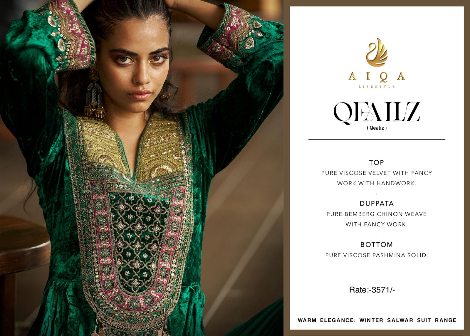 Qealiz Aiqa Viscose Velvet Suits Exporter India