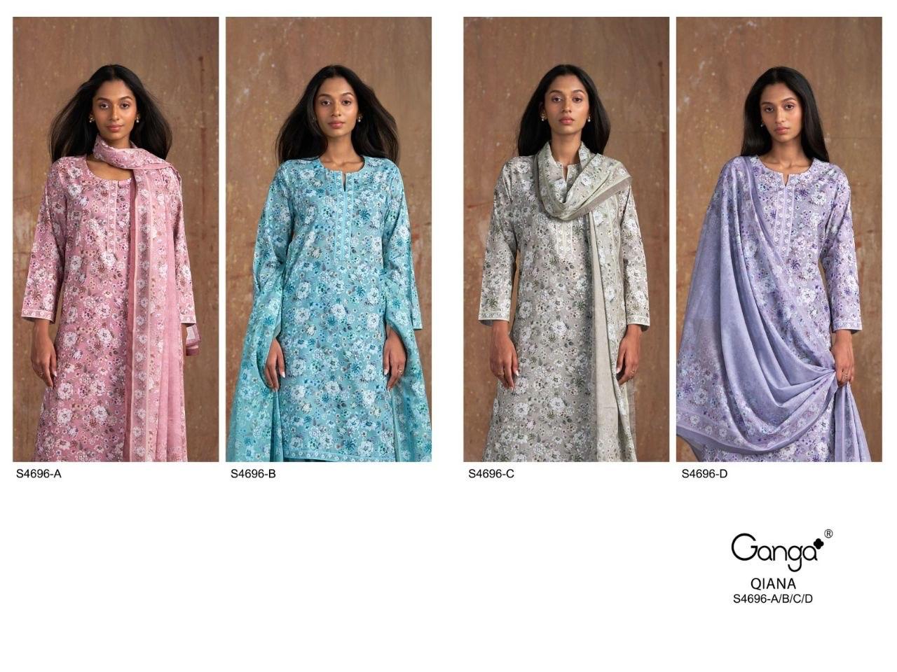Qiana 4696 Ganga Cotton Plazzo Style Suits Manufacturer Gujarat