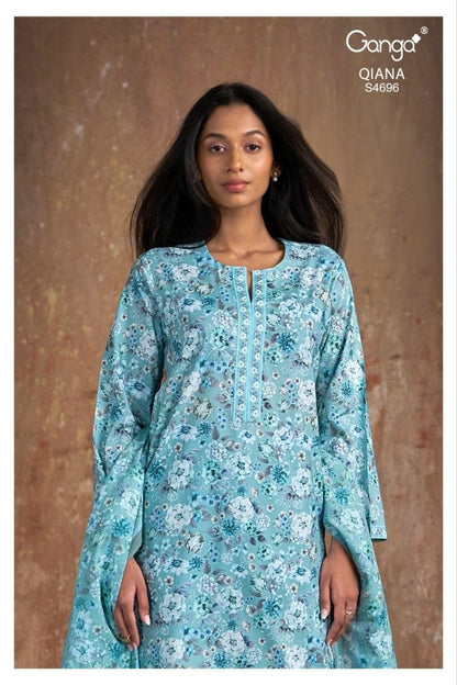 Qiana 4696 Ganga Cotton Plazzo Style Suits Manufacturer Gujarat