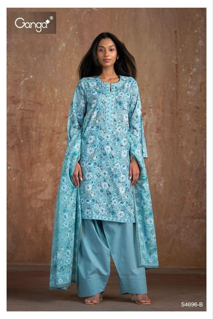 Qiana 4696 Ganga Cotton Plazzo Style Suits Manufacturer Gujarat