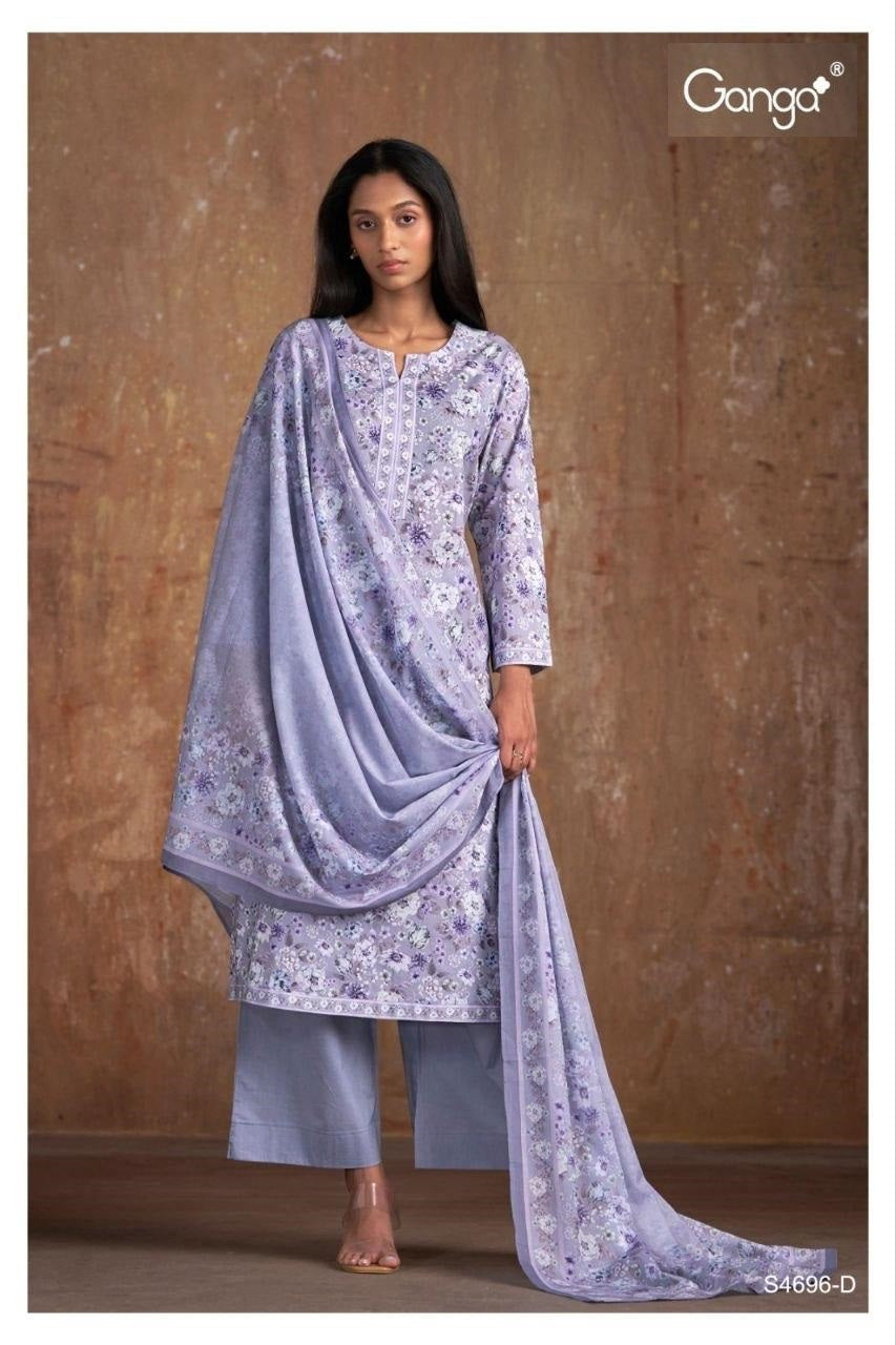Qiana 4696 Ganga Cotton Plazzo Style Suits Manufacturer Gujarat
