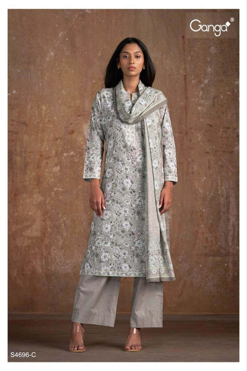Qiana 4696 Ganga Cotton Plazzo Style Suits Manufacturer Gujarat