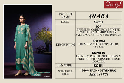 Qiara 3951 Ganga Premium Plazzo Style Suits Manufacturer Gujarat
