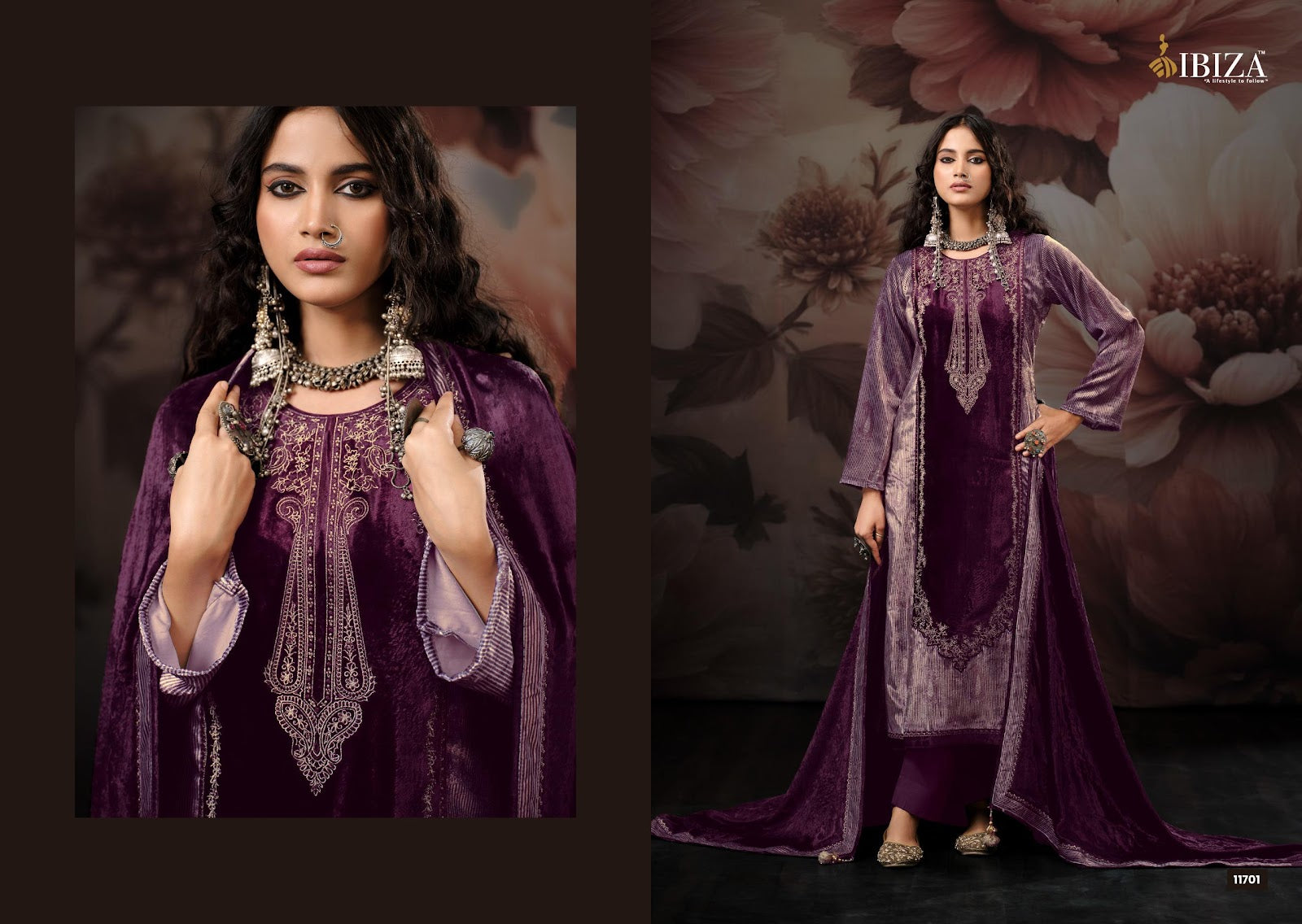 Qifat Ibiza Viscose Velvet Suits Wholesale Price