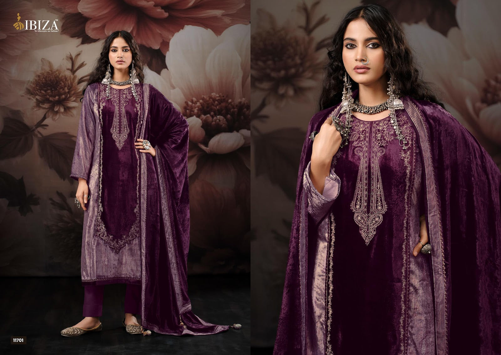 Qifat Ibiza Viscose Velvet Suits Wholesale Price
