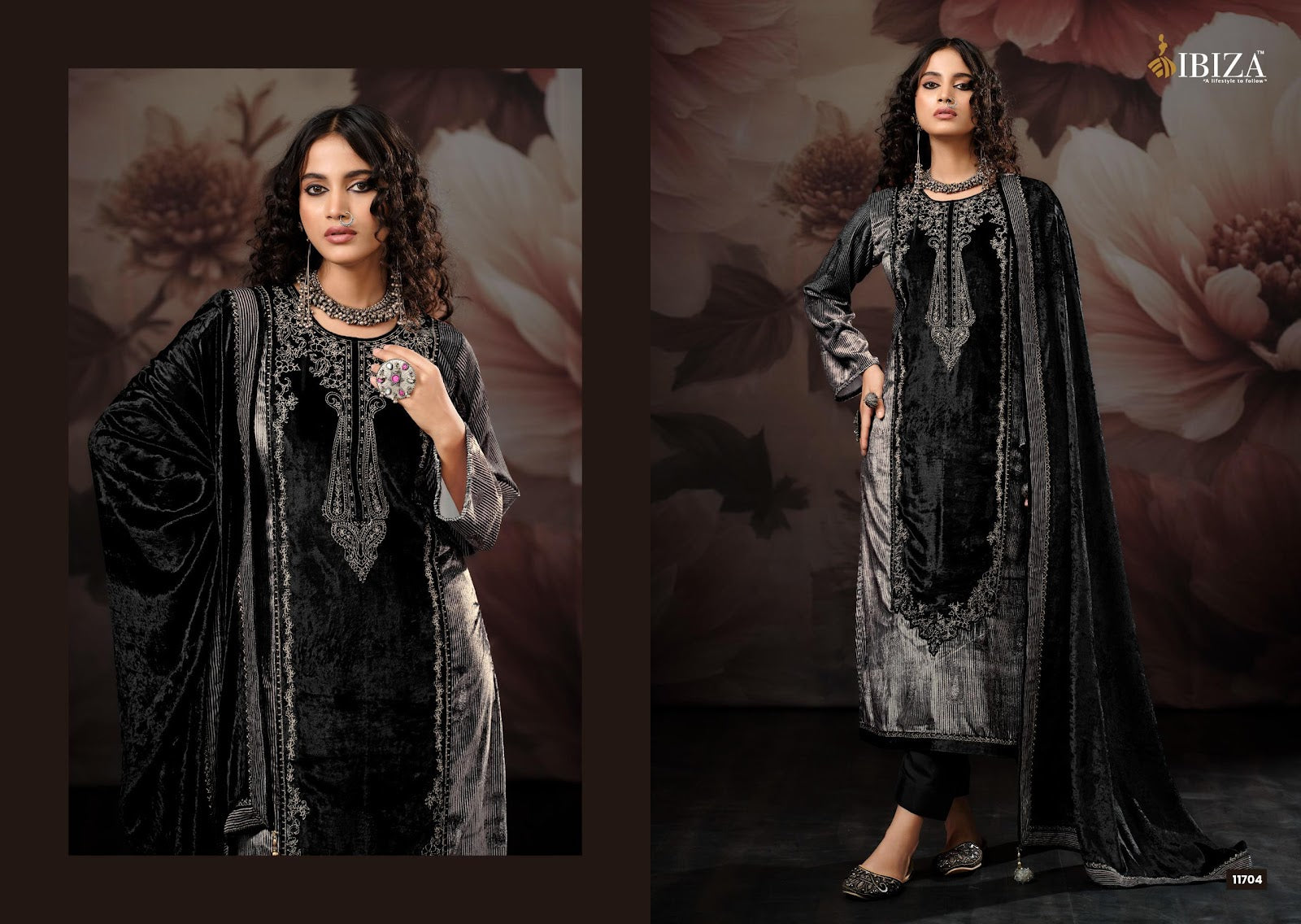 Qifat Ibiza Viscose Velvet Suits Wholesale Price