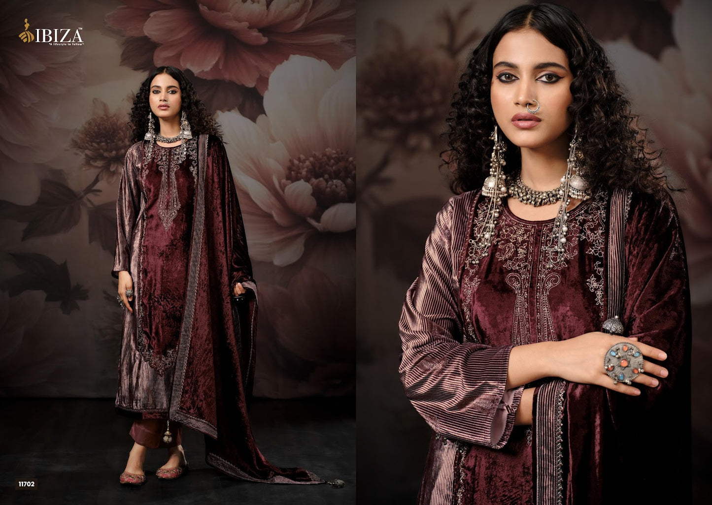 Qifat Ibiza Viscose Velvet Suits Wholesale Price