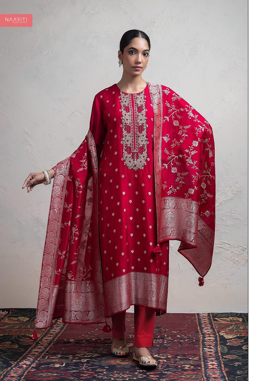 Qinara Naariti Silk Jacquard Pant Style Suits Exporter Ahmedabad