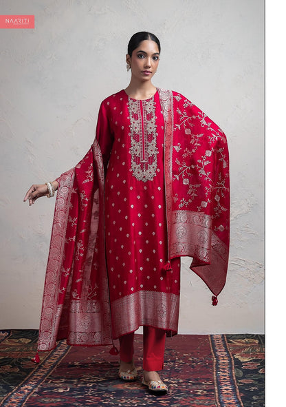 Qinara Naariti Silk Jacquard Pant Style Suits Exporter Ahmedabad