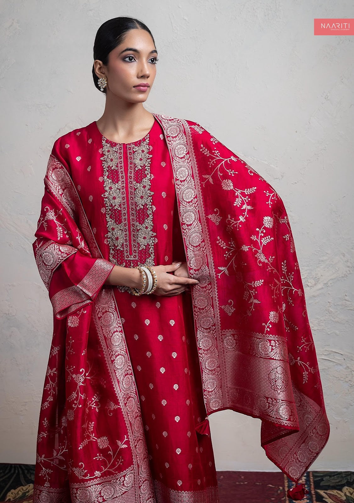 Qinara Naariti Silk Jacquard Pant Style Suits Exporter Ahmedabad