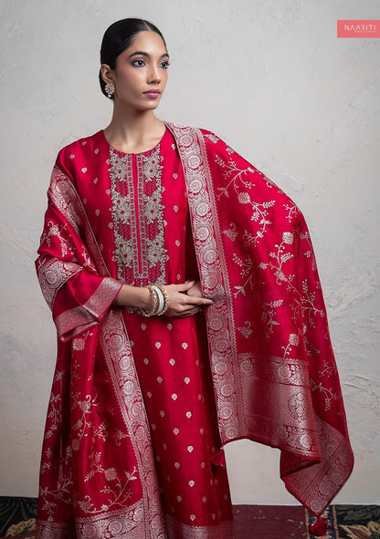 Qinara Naariti Silk Jacquard Pant Style Suits Exporter Ahmedabad