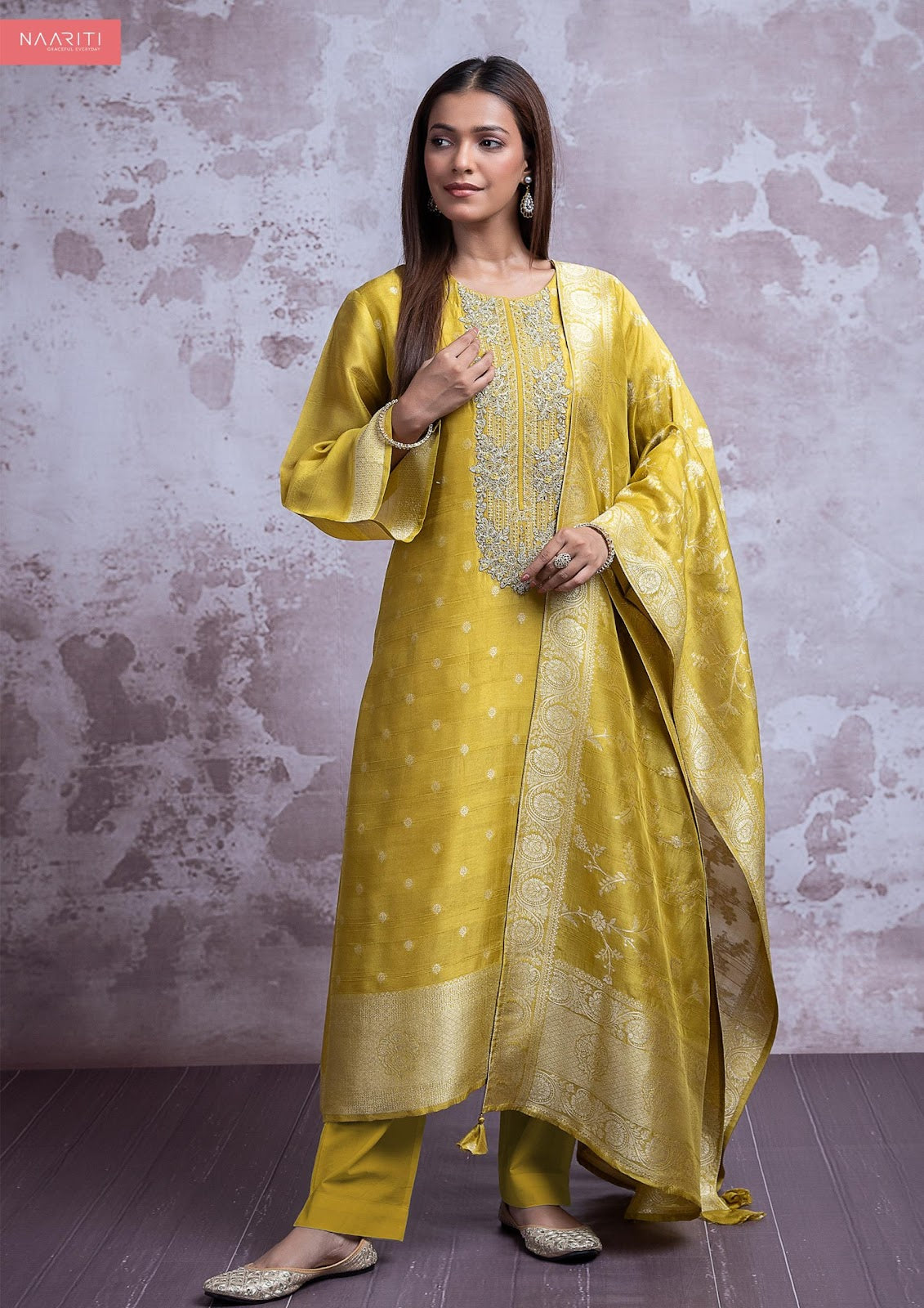 Qinara Naariti Silk Jacquard Pant Style Suits Exporter Ahmedabad