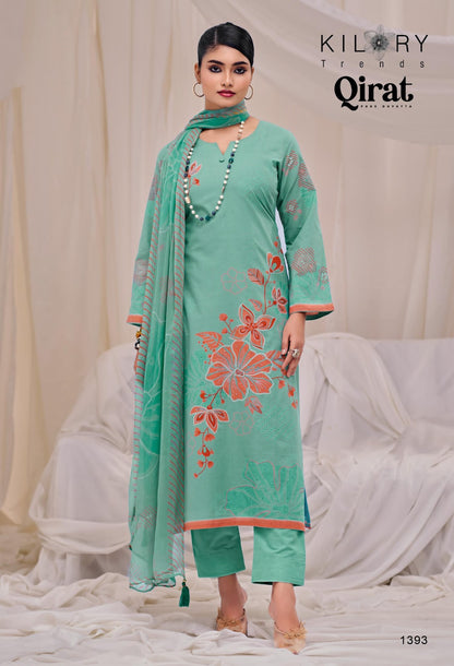 Qirat Kilory Pure Lawn Pant Style Suits Exporter India