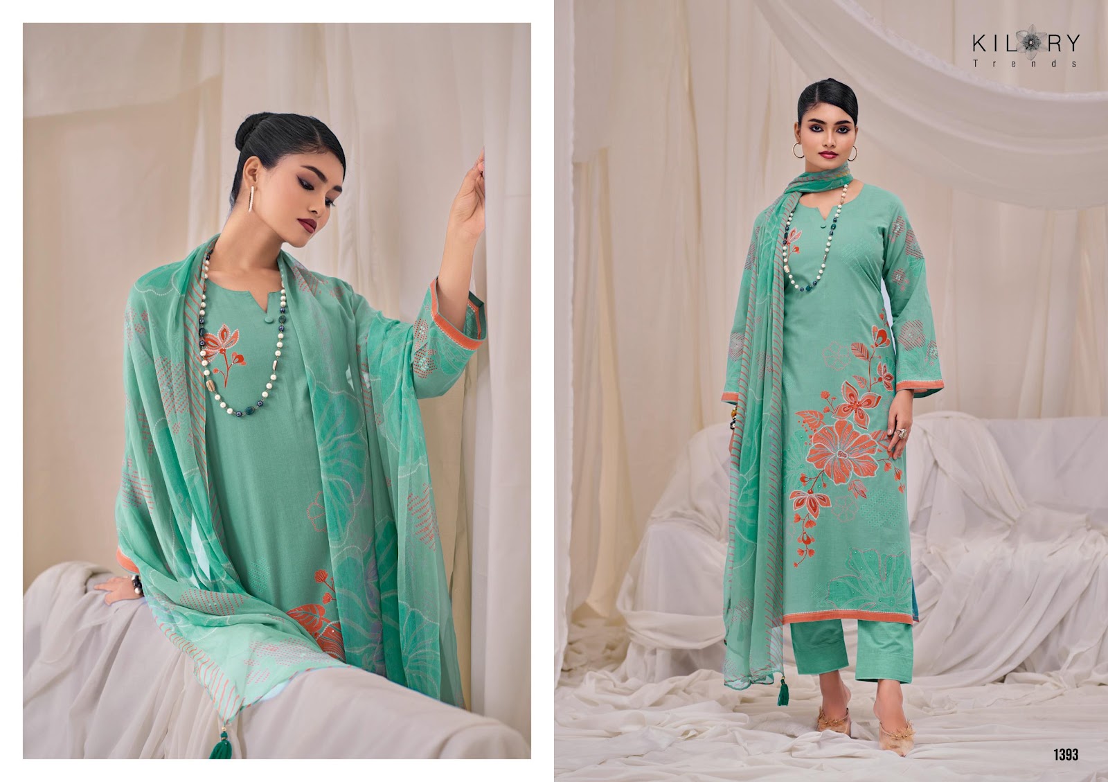 Qirat Kilory Pure Lawn Pant Style Suits Exporter India