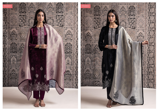 Qirtaan Naariti Velvet Suits Wholesale Price