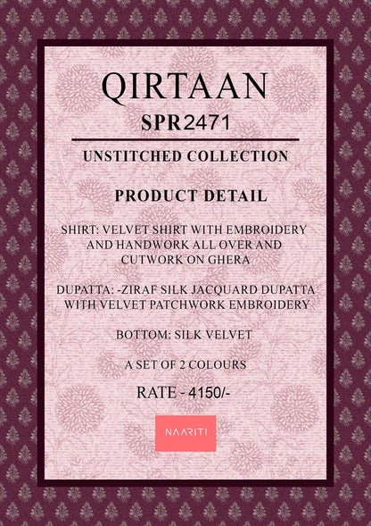 Qirtaan Naariti Velvet Suits Wholesale Price