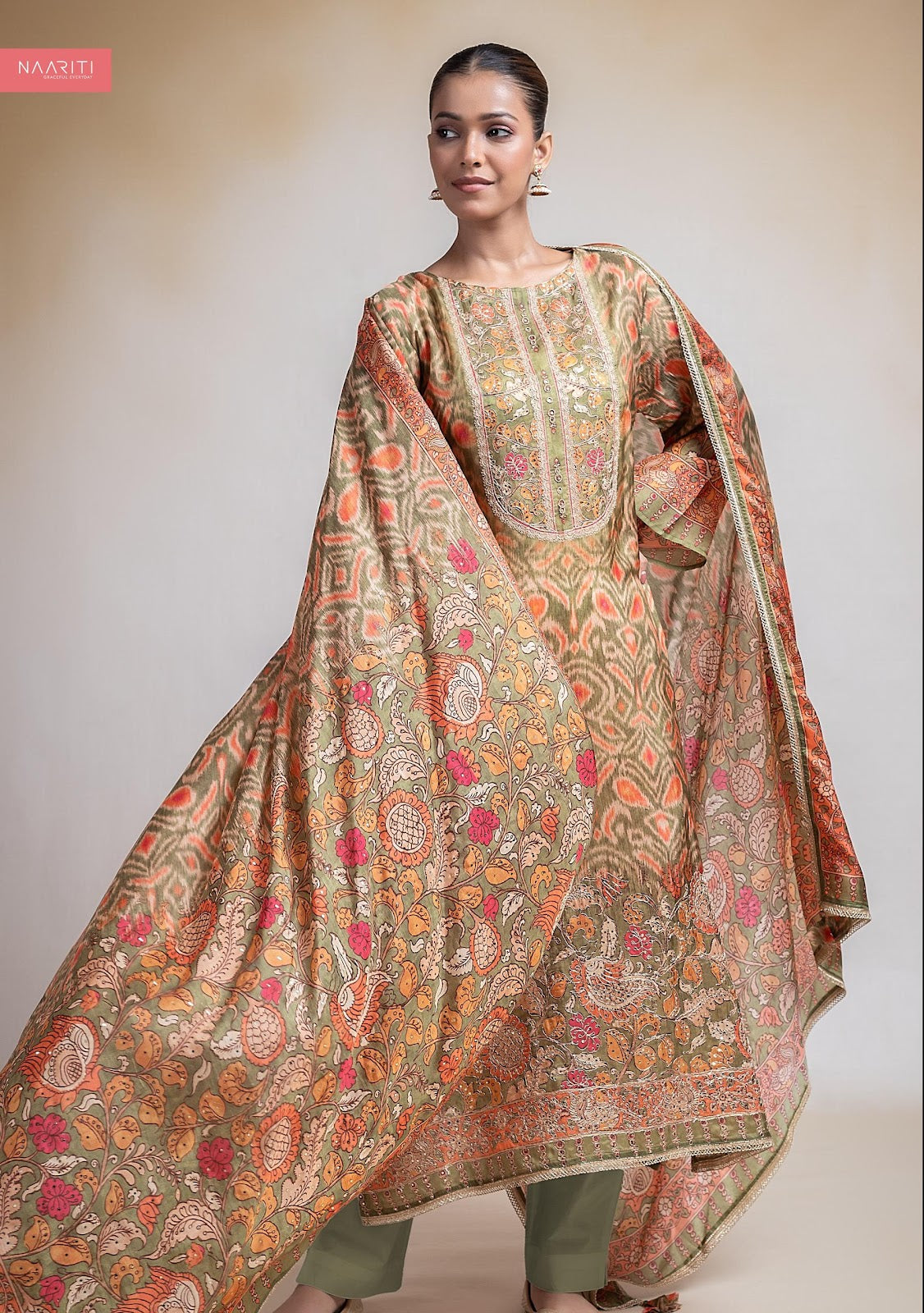 Qruti Naariti Silk Pant Style Suits Wholesale Price