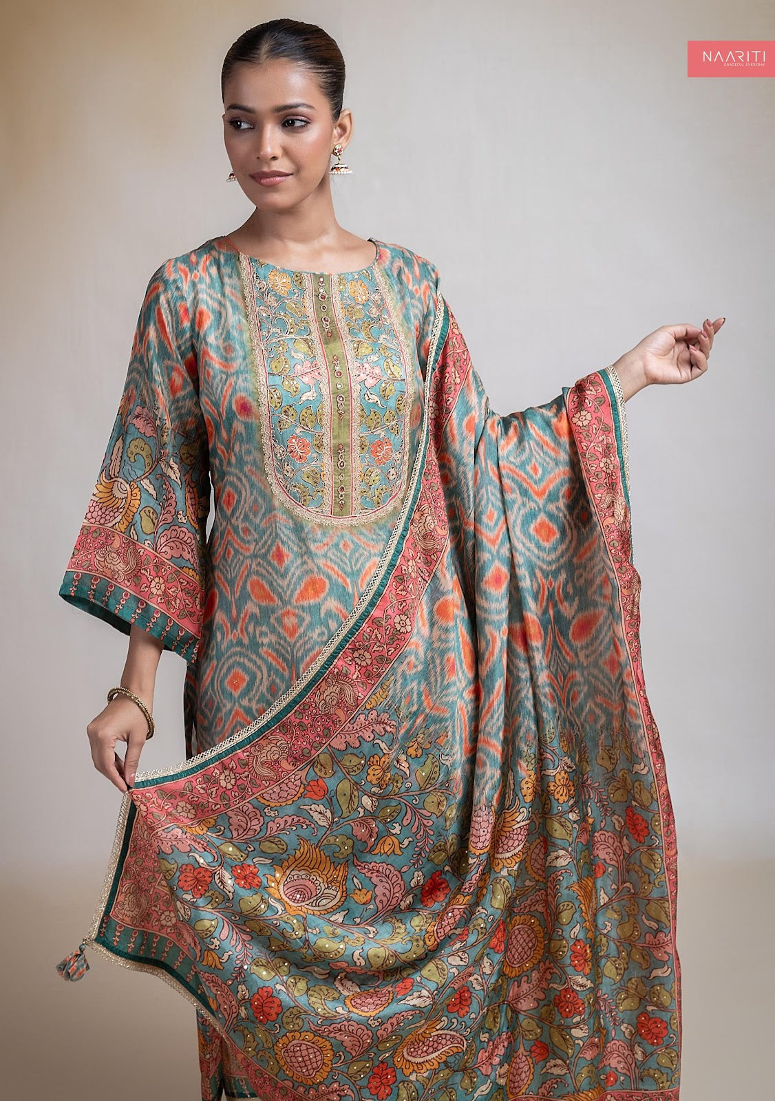 Qruti Naariti Silk Pant Style Suits Wholesale Price