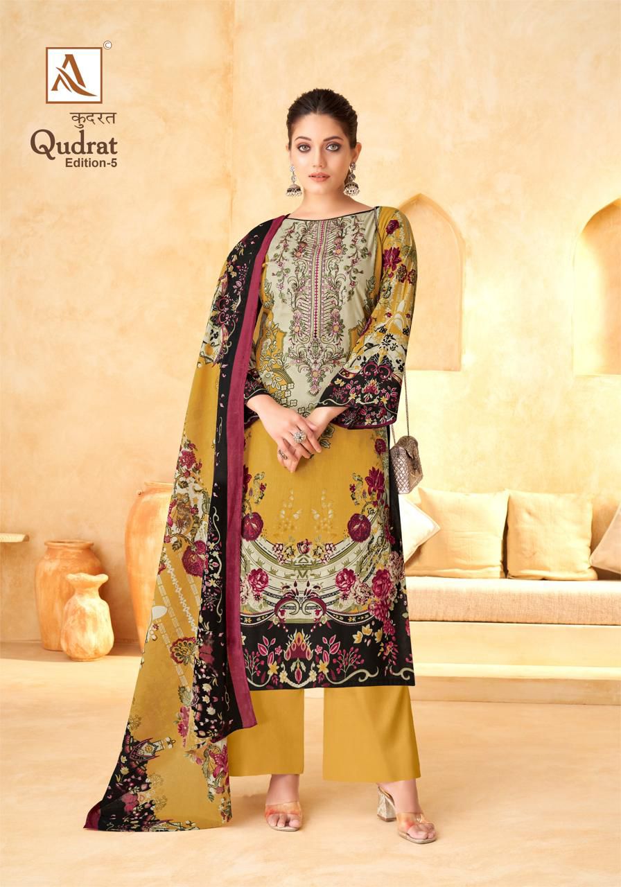 Qudrat Edition 5 Alok Cambric Cotton Karachi Salwar Suits Supplier Ahmedabad