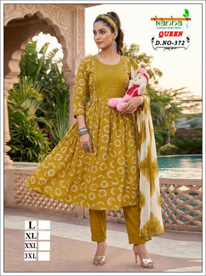 Queen 110726 Kanha Liva Reyon Feeding Readymade Suit Wholesaler India