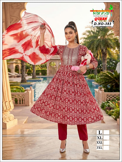 Queen 110726 Kanha Liva Reyon Feeding Readymade Suit Wholesaler India