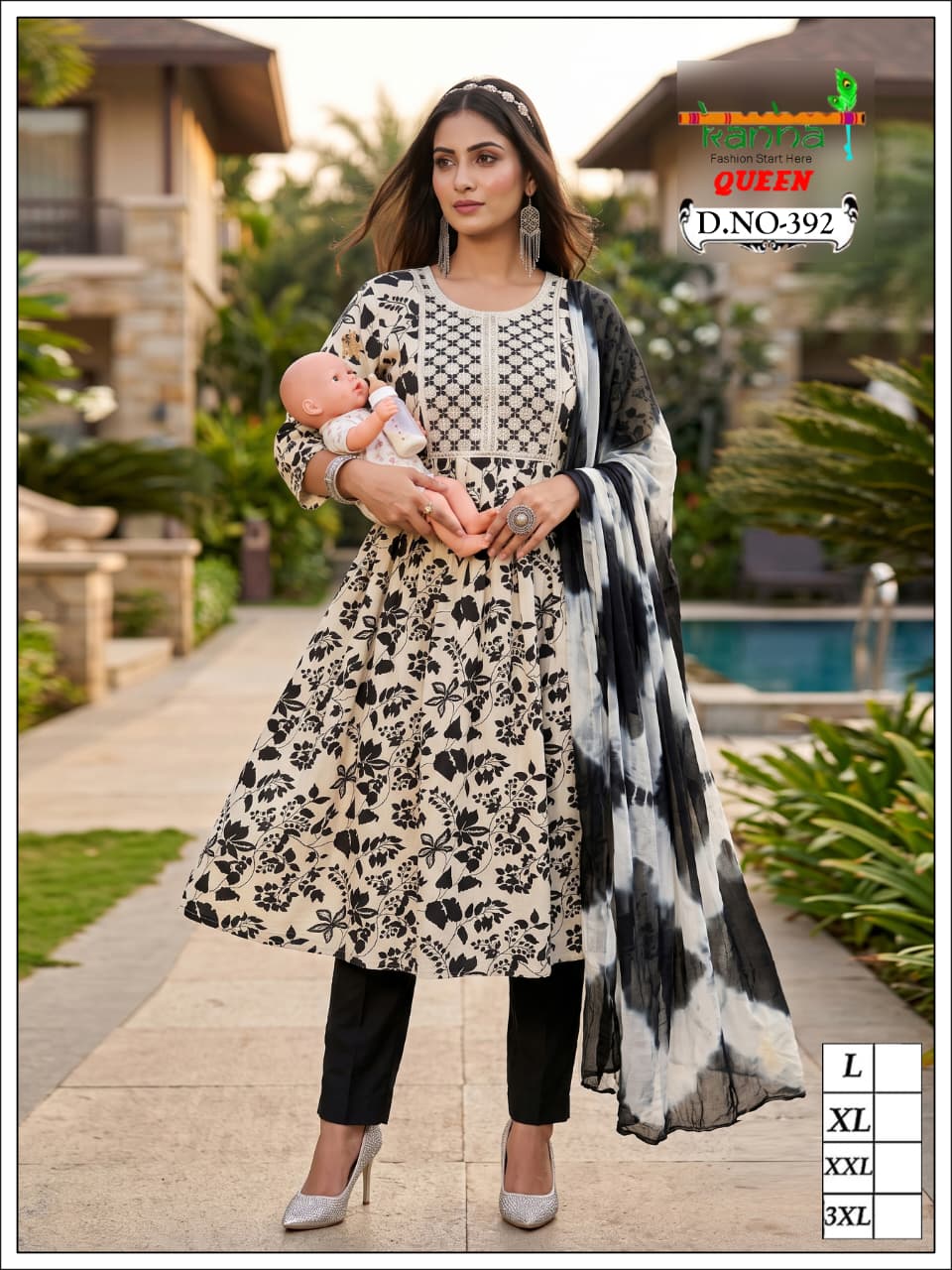 Queen 200726 Kanha Liva Reyon Feeding Readymade Suit Supplier India