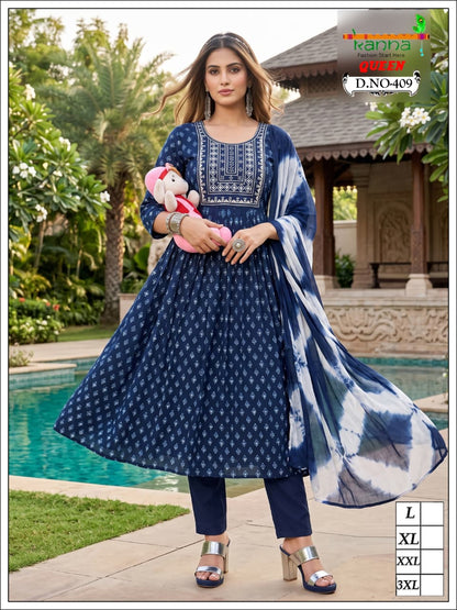 Queen 200726 Kanha Liva Reyon Feeding Readymade Suit Supplier India