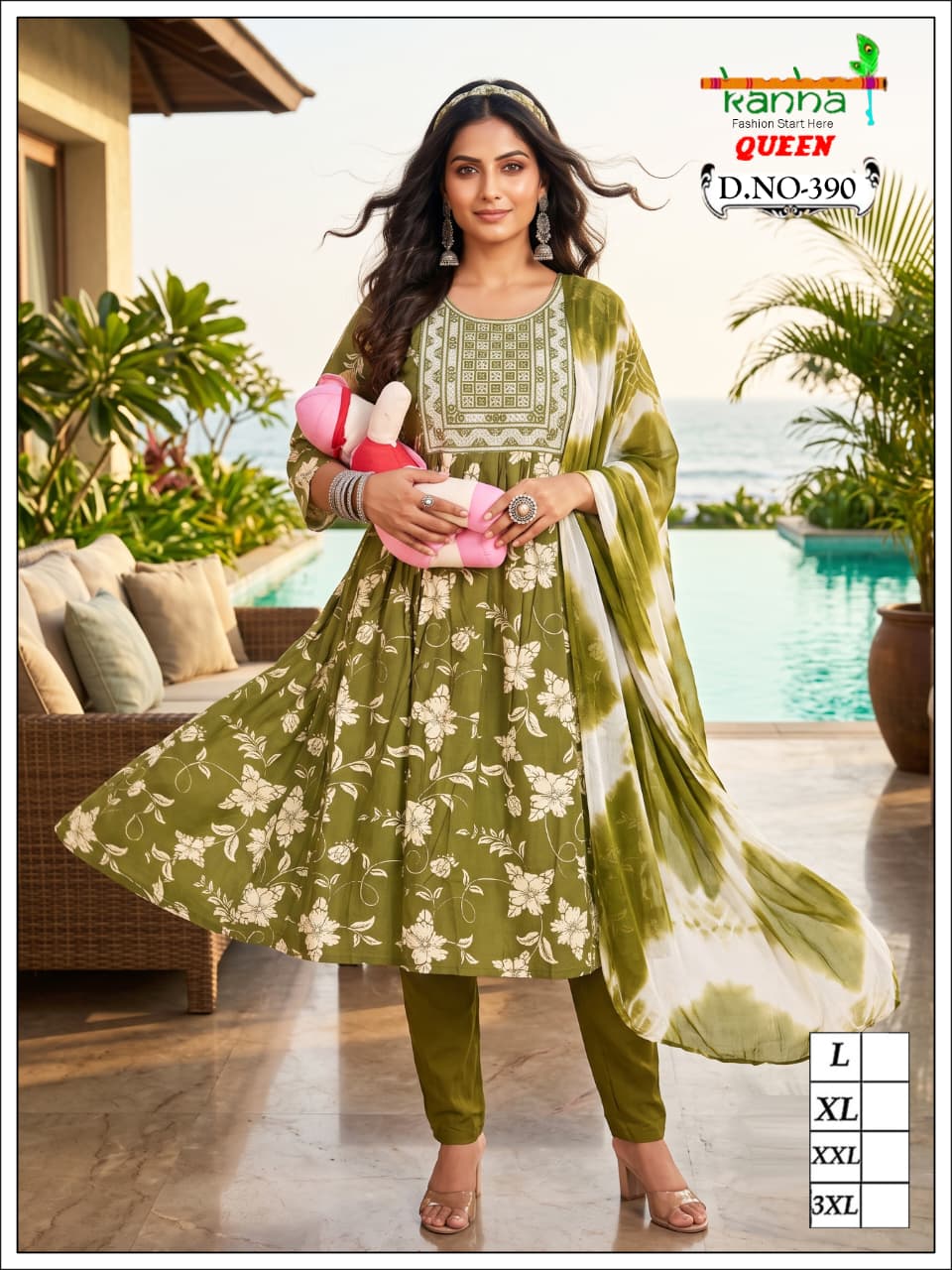 Queen 200726 Kanha Liva Reyon Feeding Readymade Suit Supplier India
