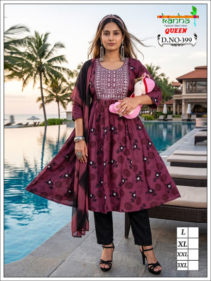 Queen 200726 Kanha Liva Reyon Feeding Readymade Suit Supplier India