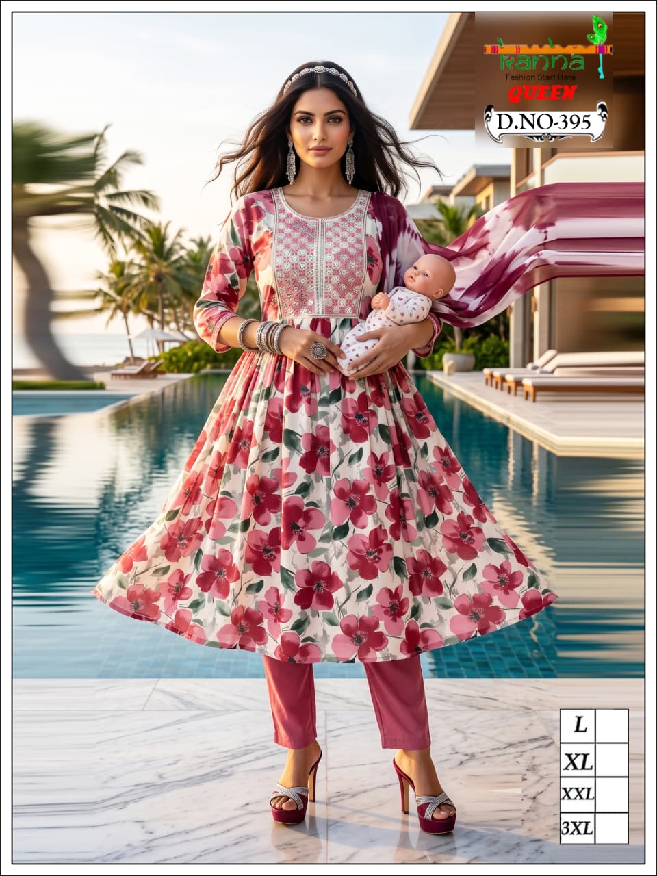 Queen 200726 Kanha Liva Reyon Feeding Readymade Suit Supplier India