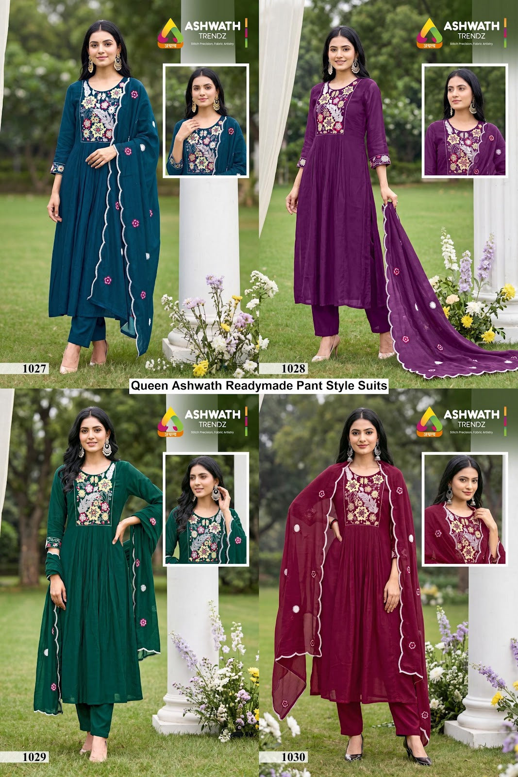 Queen Ashwath Mul Readymade Pant Style Suits Wholesale Rate