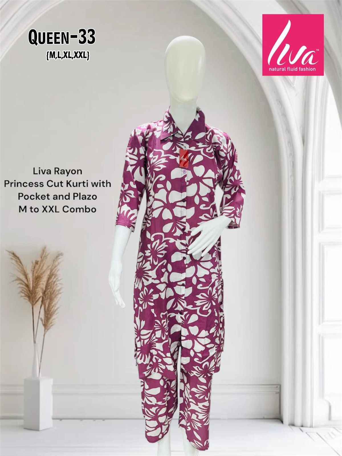 Queen Ayg Rayon Kurti Plazzo Set Wholesale Rate