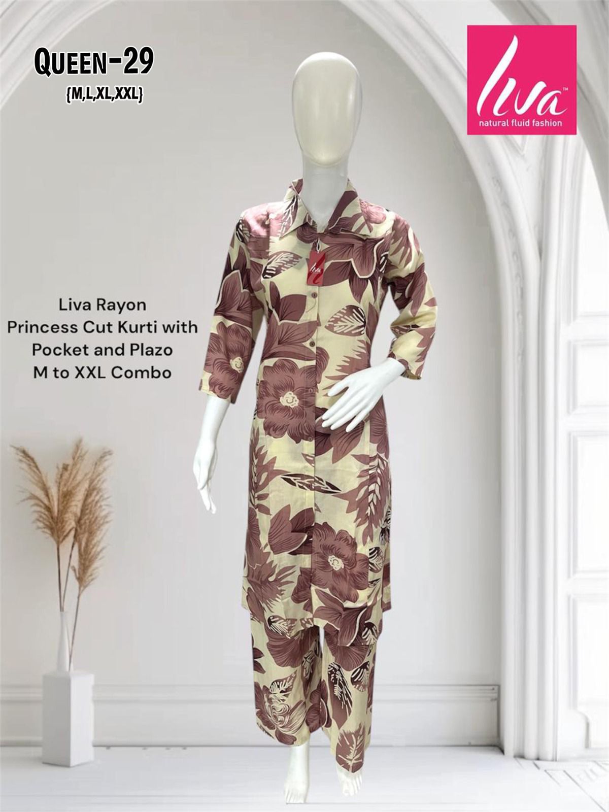 Queen Ayg Rayon Kurti Plazzo Set Wholesale Rate